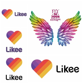 

Pulaqi Fly Wings Thermal Transfer For Clothes Likee app Iron On Heat Transfer On Cloth Vinyl Patches Accessory Stickers Decor F