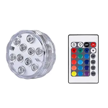 

10Led Diving Knob Lights Aquarium Colorful Underwater Waterproof Lights Highlight Remote Control Water Tank Lights