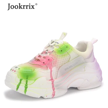 

Jookrrix 2020 Women Female Comfortable Wedges Thick Sole For Women Fashion Casual Shoes Increased 6cm Chunky Sneakers ZD2681