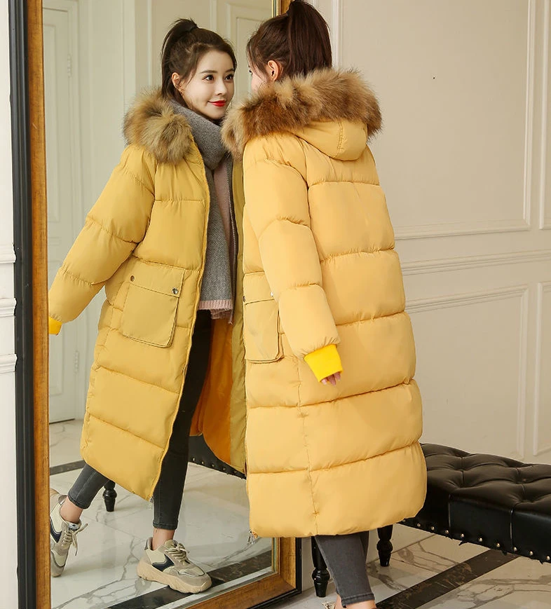 novo estilo de inverno longo jaqueta feminina quente com capuz para baixo algodão jaqueta parka casaco feminino coreano casual solto jaqueta de inverno casacos