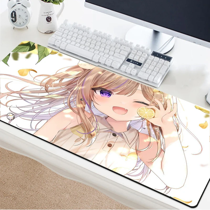 Yuzuoan большой игровой коврик для мышки с аниме симпатичная Молодежная компьютерная клавиатура офисный стол коврик нескользящий замок край-край 900x400