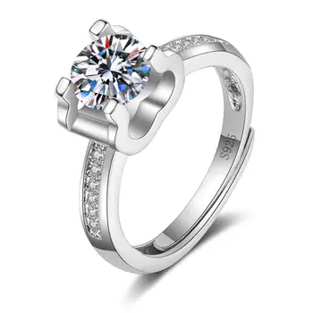 

S925 Sterling Silver Classic Zircon Diamond Ring for Wedding Jewellery