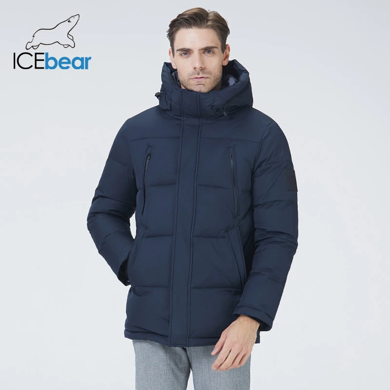 best winter coats for men ICEbear 2021 new winter men's jacket hooded men's clothing thicken warm jacket fashion brand men's MWD21823i warm winter coats