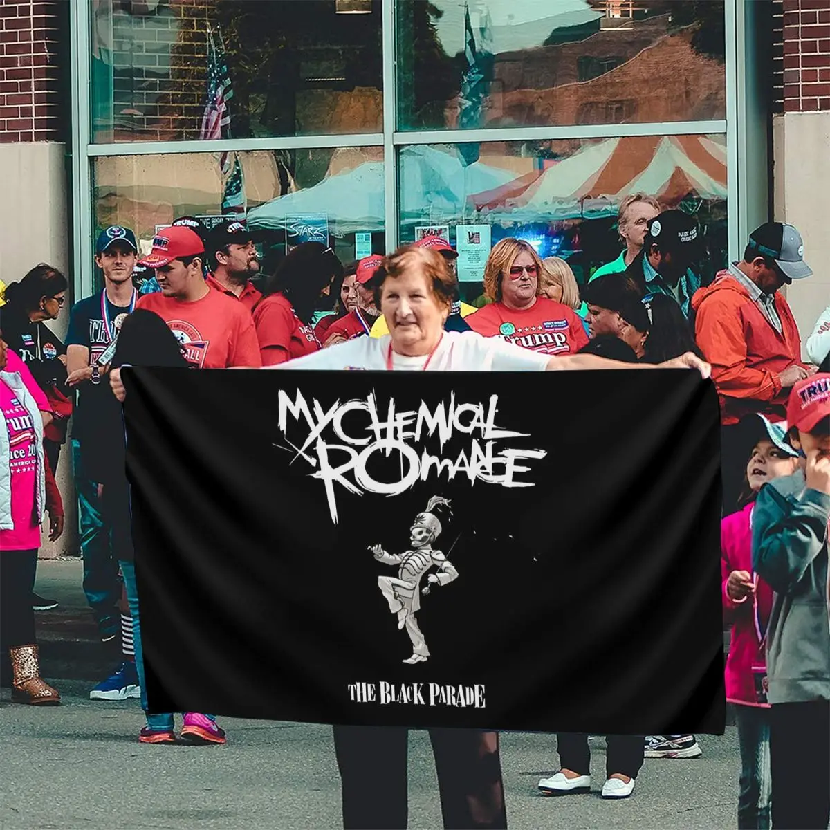 Забавный винтажный подарок для мужчин женщин My Chemical Romance Mcr Black Parade флаг с надписью