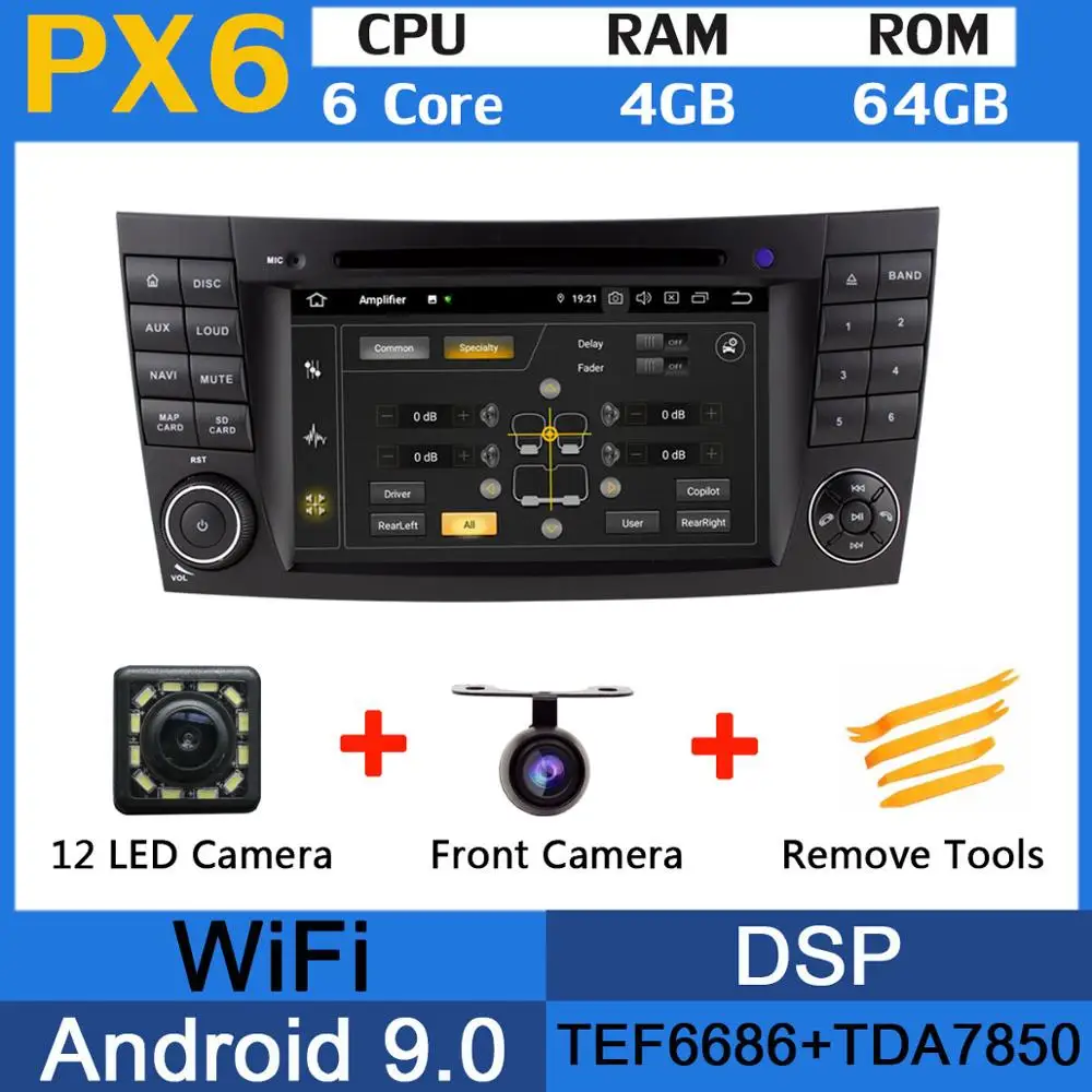 5 USB порт Android 9,0 PX6/Восьмиядерный 4 Гб ram автомобильный dvd-плеер для Mercedes Benz W211 W463 W219 W209 E G CLK CLS класс Автомагнитола - Цвет: PX6