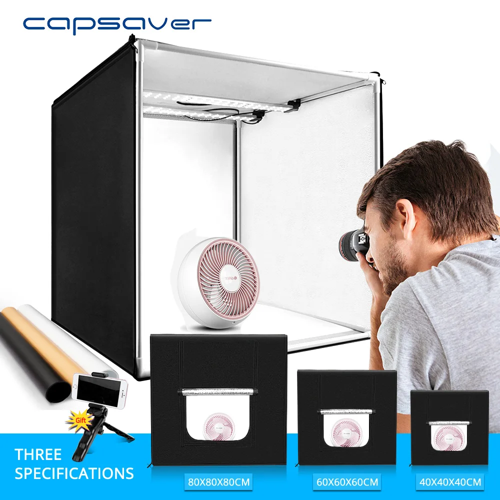 capsaver Lightbox Folding Photo Studio Photography Box Portable Photo Tent 40cm 60cm 80cm Light Box for Jewelry Clothes Shooting