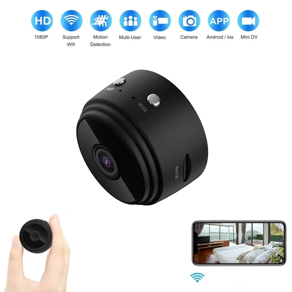

WiFi 1080P IP Camera Mini Wireless Video Camera Battery Camera Indoor Loop Record Remote Monitor Portable DV Camera Home Safety