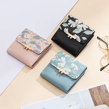 

2020 New Hipster Printed Women's Short Wallet Sweet Lady Pu Girl Small Wallet Wallet