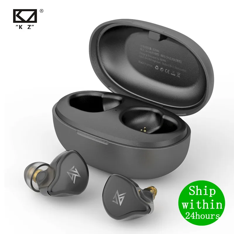 Kz s1 s1d tws fone de ouvido sem fio, verdaeiro, bluetooth 5.0, dinâmico/híbrido, fotos de uso esportivo com controle de toq