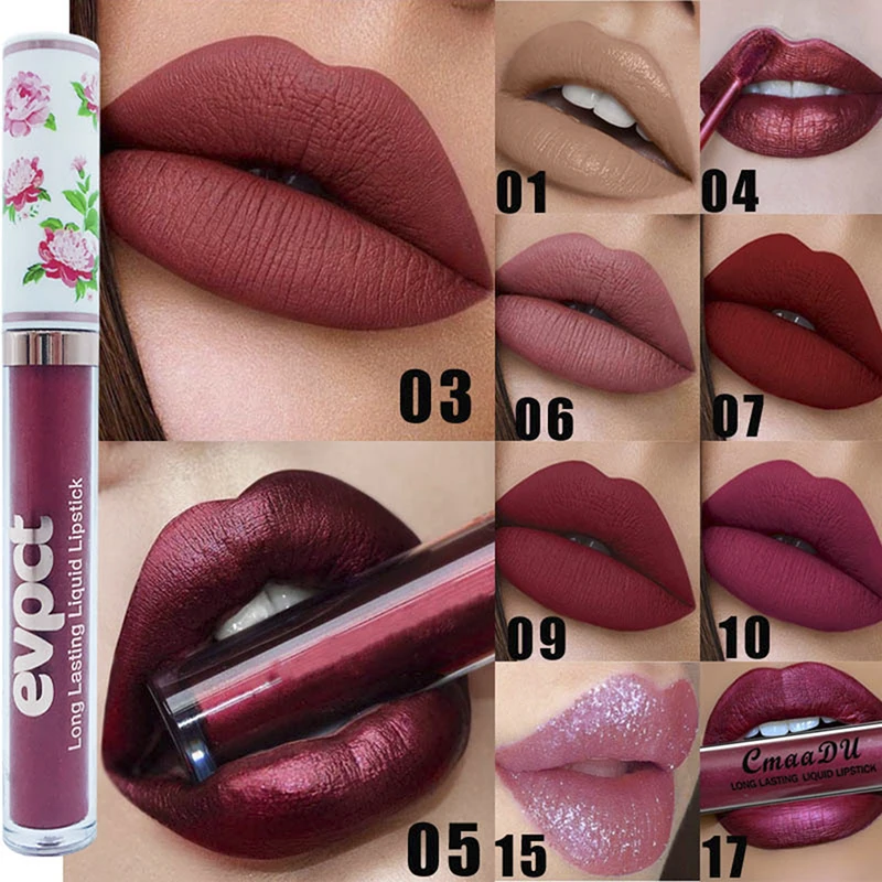 

Long Lasting Waterproof Lipgloss Sexy Liquid Lip Gloss Matte Cosmetic Beauty Keep 24 Hours Makeup Lipgloss 12 Shades