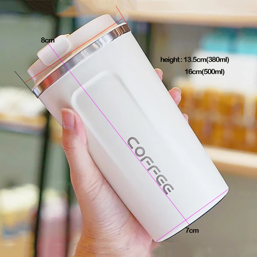 380ml/500ml simple portable stainless steel coffee thermal cup, student female male travel home office drink water mug