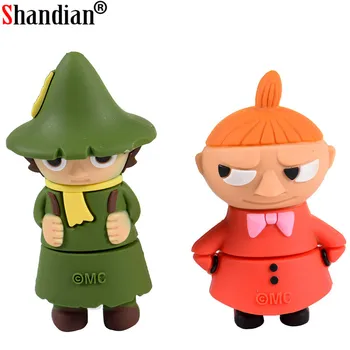 

SHANDIAN Pen drive 64GB 32GB 16GB 4G cartoon Moomin Valley memory stick u disk lovely Little My/Snufkin usb flash drive pendrive