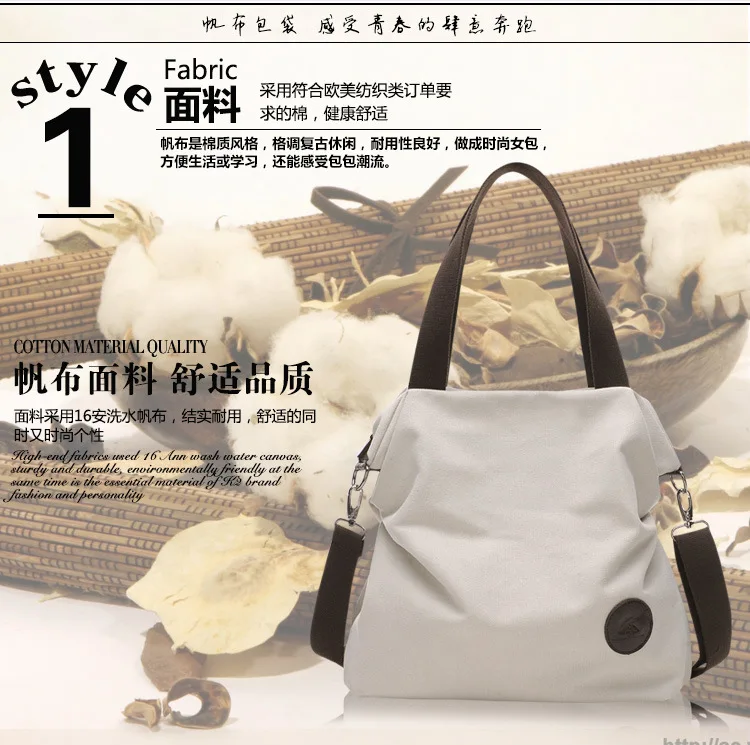 USOUL Korean Leisure Simple Literary Canvas Bag Lady Handbag Shoulder Slanting Bag Lady Students Canvas Bag Bags
