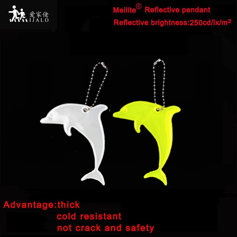 MEILITE-Lámpara reflectante con bolsa colgante para llaves de delfín, luz de vela, película reflectante para advertencia de seguridad de tráfico, 250