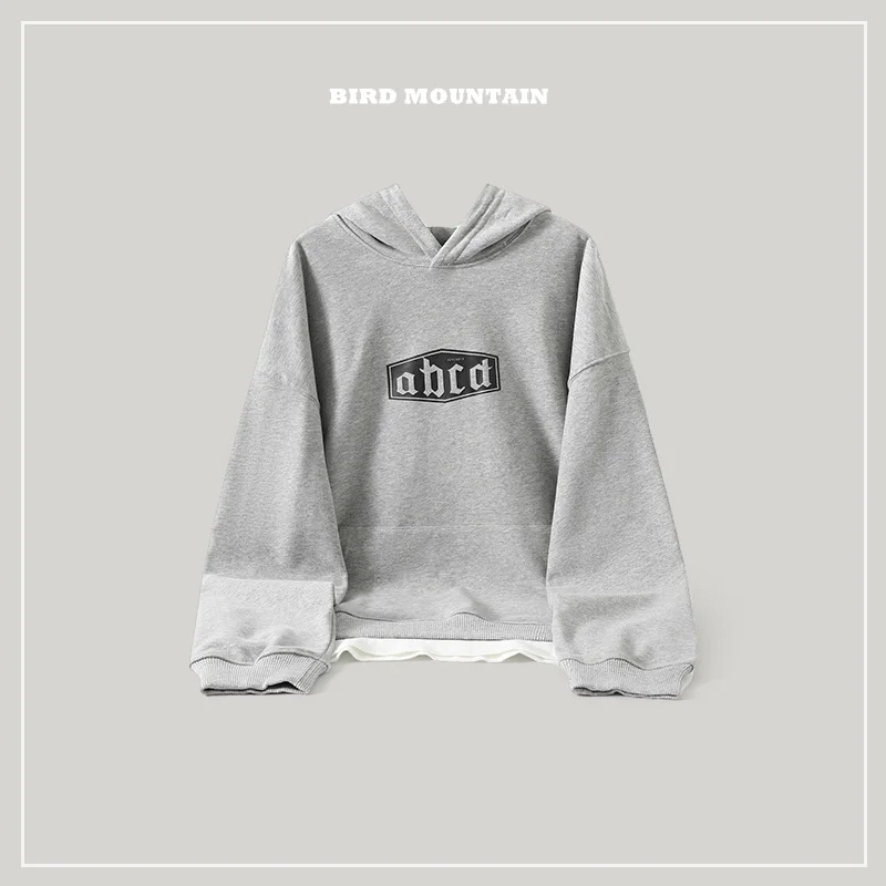 

Spring Autumn Fashion High Quality Pullover Oversized Fake Two Piece Hoodie Kpop Couple Clothes Men Women Harajuku Sweatshirt