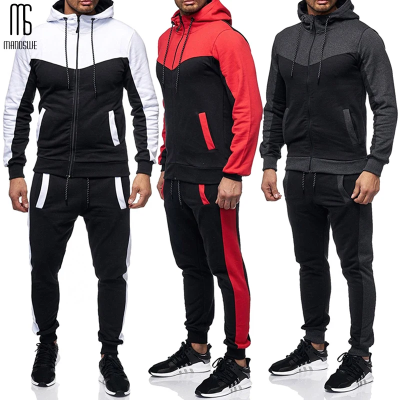 

Manoswe Classic Colorblock Drawstring Design Men's Casual Hooded Sports Suit New Autumn & Winter Pockets Oversize 3XL Hoodie