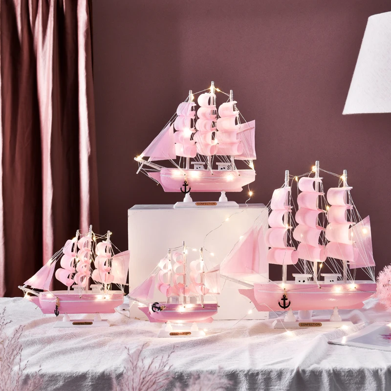 kids toy boat model Vogue Nautical home Decoration wood Sailboat Model Flag Table Ornament for gift | Игрушки и хобби