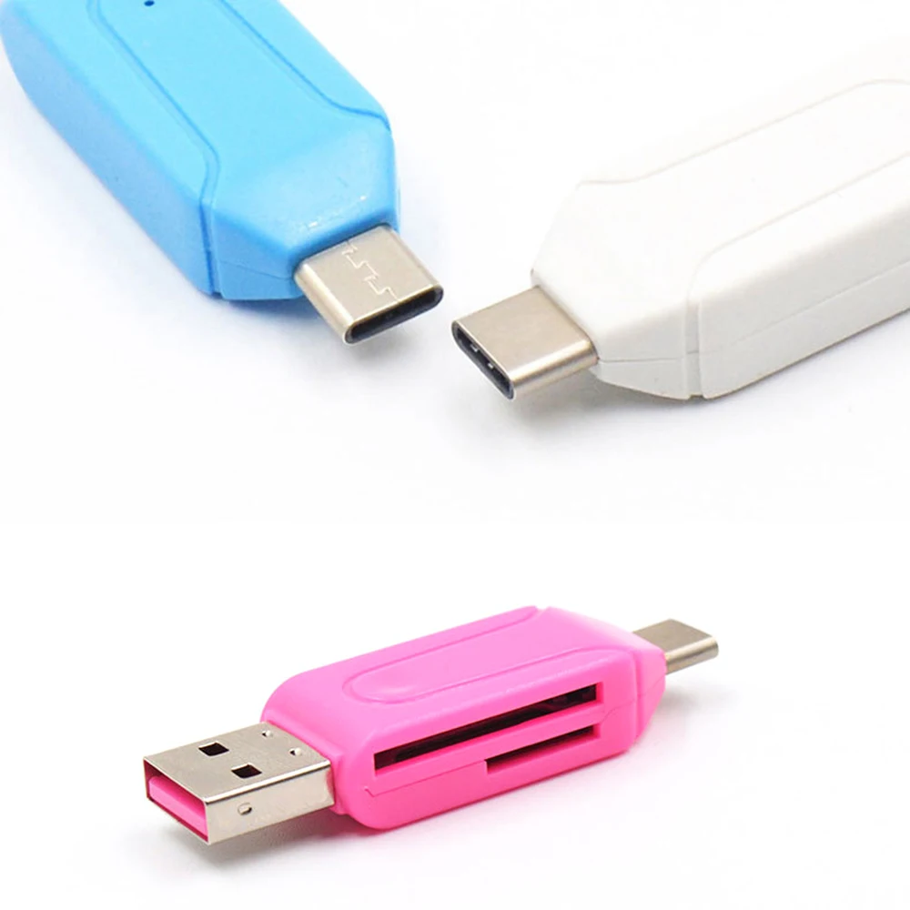 Случайный цвет OTG кардридер смарт-памяти SD кард-ридер USB 3,0 Тип C к Micro SD TF адаптер для ноутбуков Аксессуары кардридер