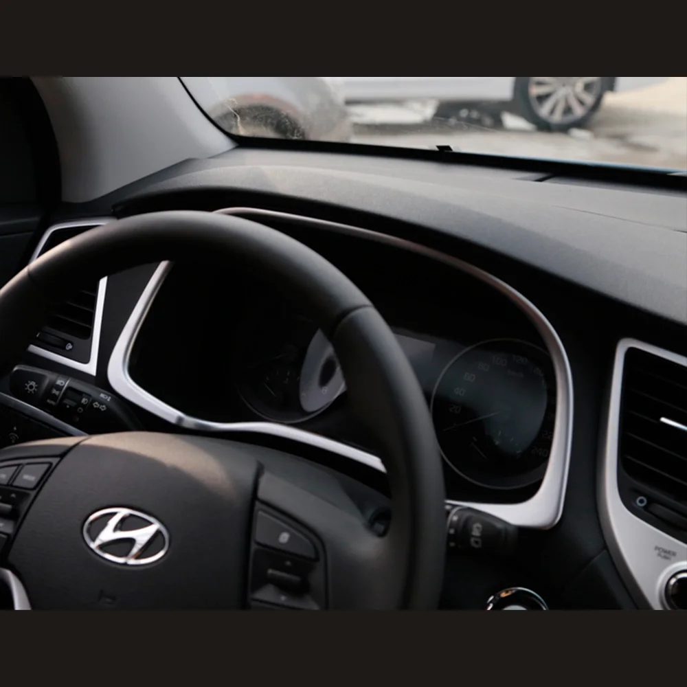 Накладка на приборную панель автомобиля для Hyundai Tucson Авто приборная панель рамка Украшение Наклейка Стайлинг автомобиля