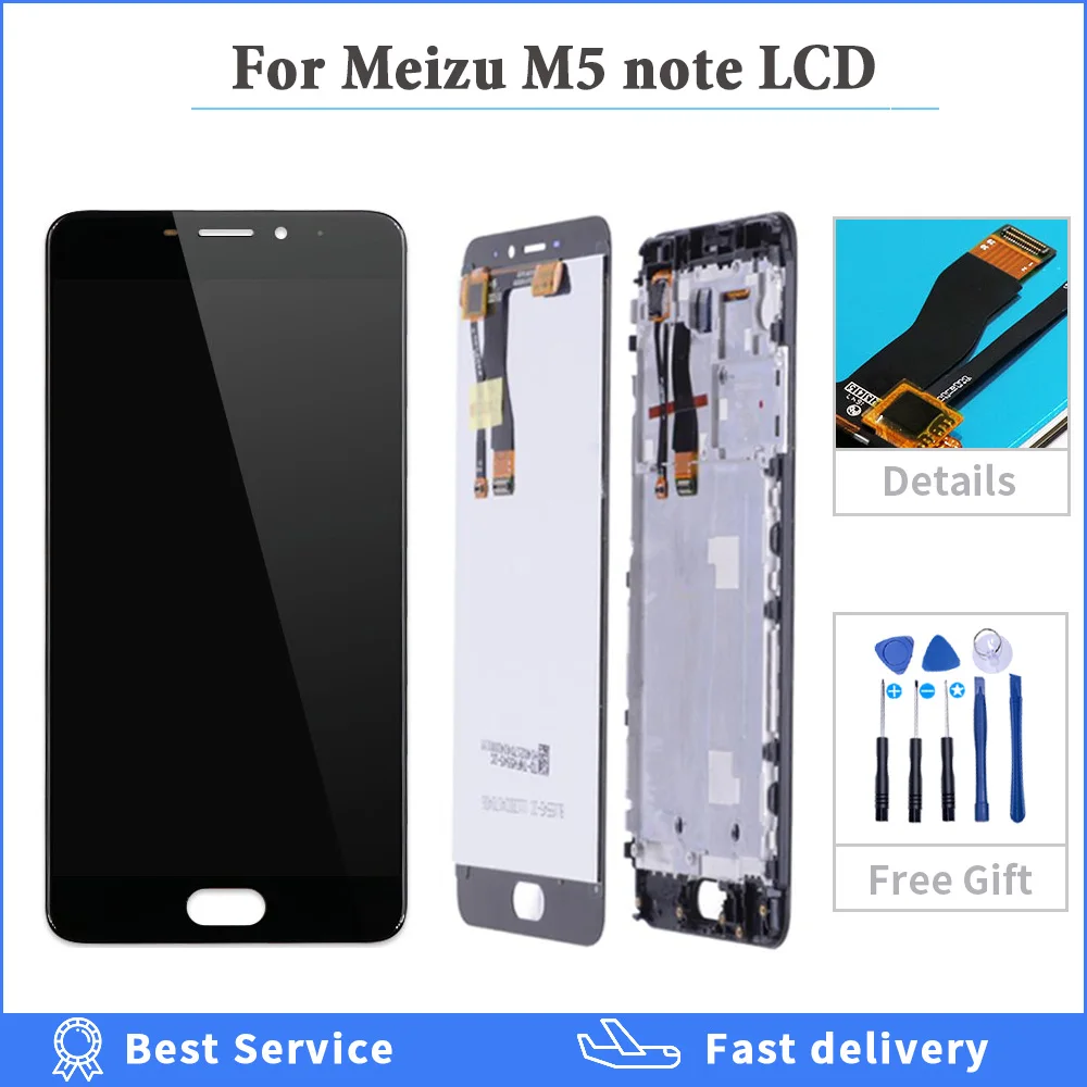 

For Meizu M5 Note LCD Display Touch Screen Digitizer M621H M621Q M621M M621C For Meizu M5 Note LCD With Frame Screen Replacement