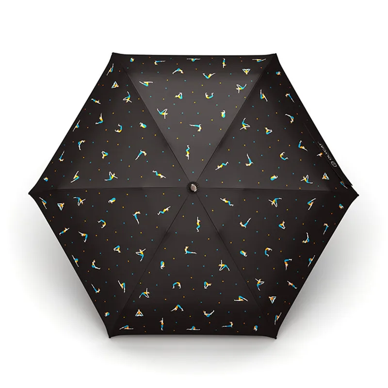 Мини-зонт с маленьким карманом от дождя для женщин и детей, дизайн для йоги, Ветрозащитный Зонт с защитой от ультрафиолета, складной зонт, милый зонт