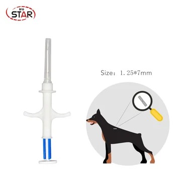 

50pcs FDX-b Glass RFID Chip Animal Microchip Syringe Pets Id Tracking Ransponder Syringe Rfid injector With 1.25*7mm
