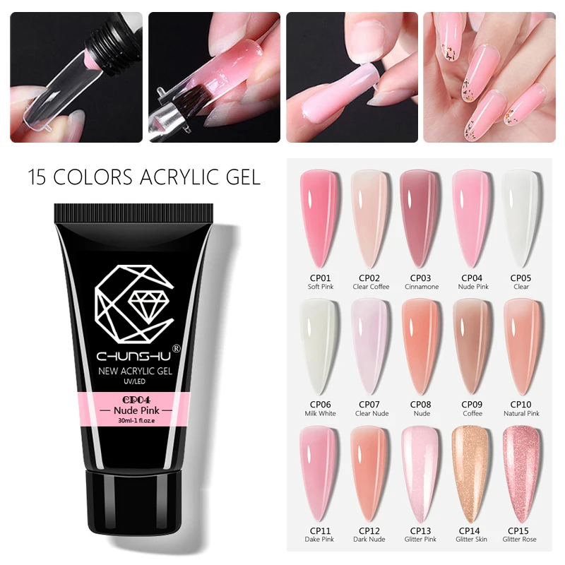 CHUN SHU Poly Builder Nails Gel 30ML Acrylic Hard 100% Real Strengthen Fast Expanding Field UV LED nail Polish DIY | Красота и