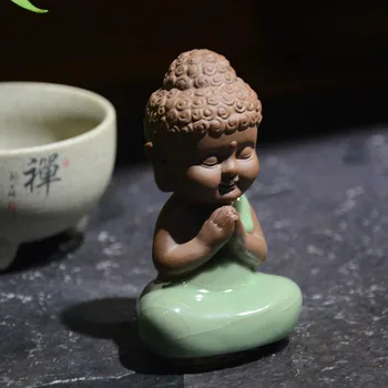 

Geware Small Tathagata Tea Ornaments Tea Set Tea Ceremony with Zero Can Open Pian Cha Raise Car Mounted Tea Pet Mini Tea Set