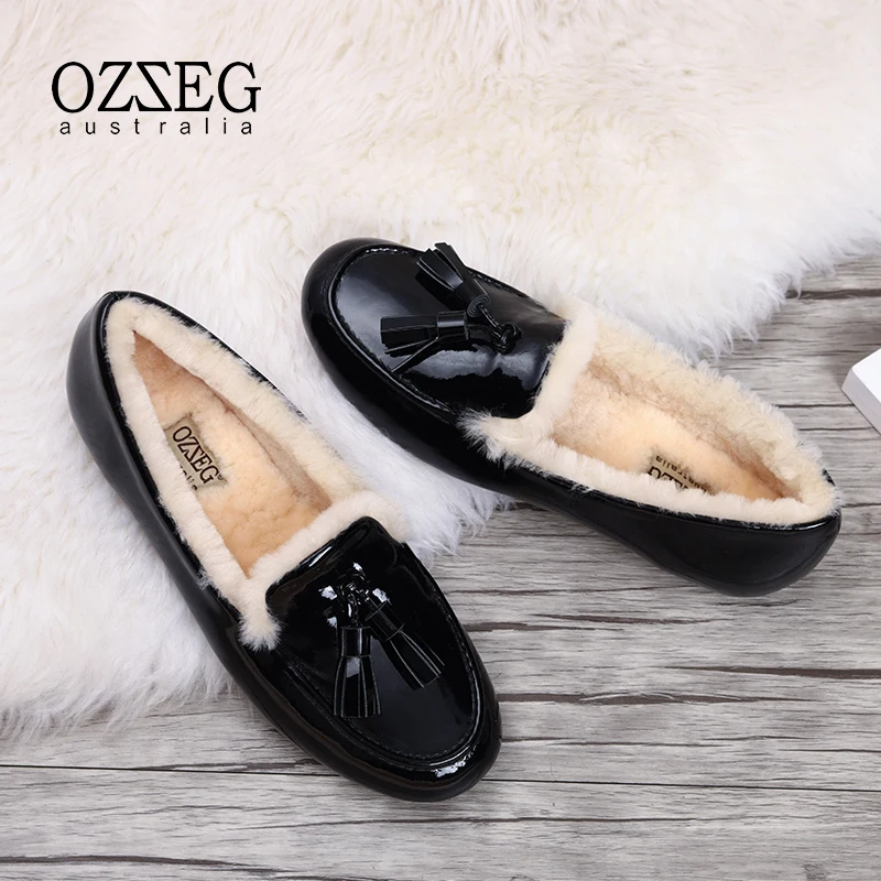 OZZEG/Роскошная брендовая Дизайнерская обувь Женская зимняя из натуральной