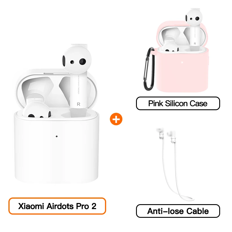 Xiaomi Airdots Pro 2 Air 2 Mi True Wireless Earphone 2 TWS Bluetooth Headset 2 Smart Voice Control LHDC Tap Control Dual MIC EN - Цвет: add pink Case