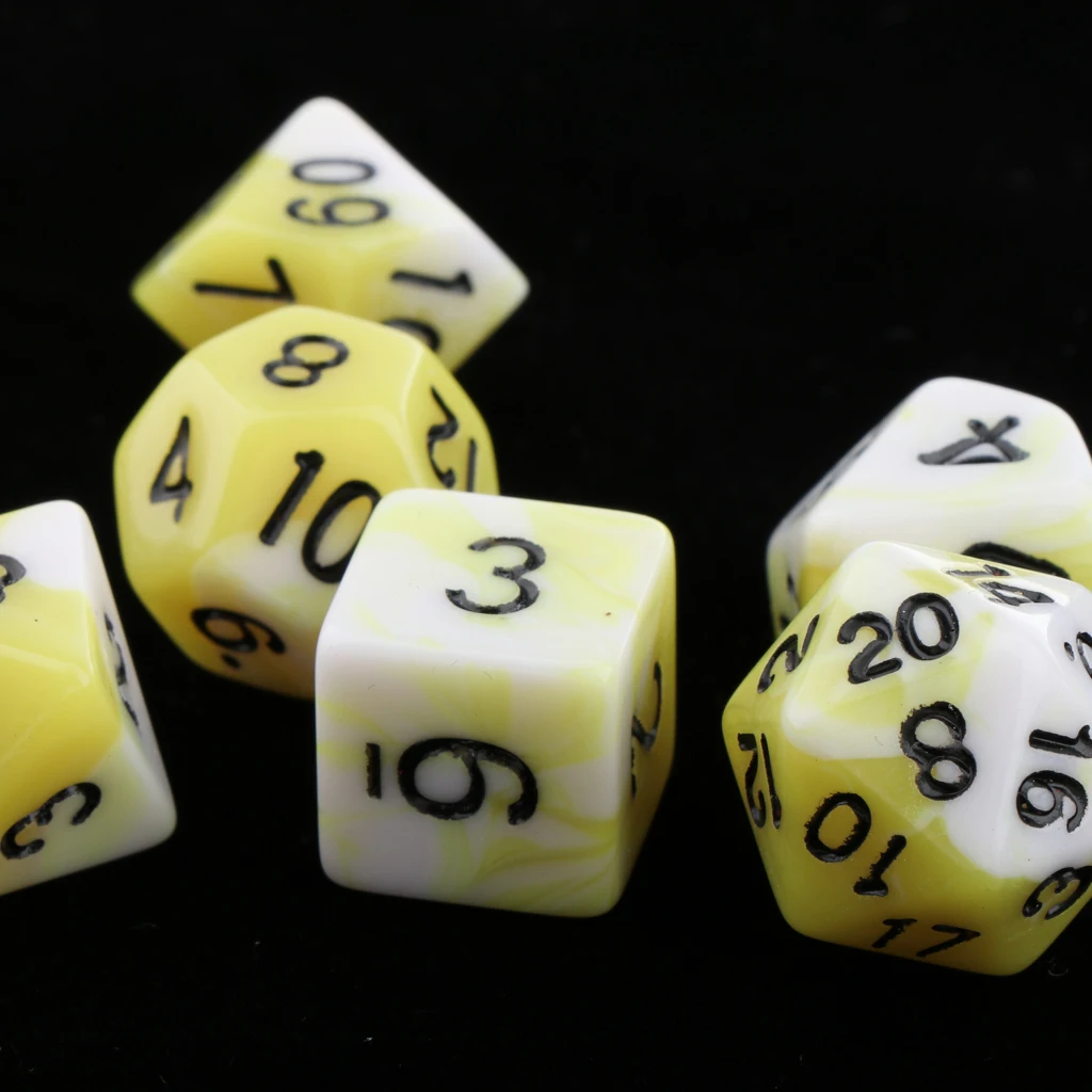 Pack of 7 Polyhedral Dices Table Board Games Party KTV for Dungeon & Dragons DND Dice Set Party Game Dices Hobby & Collectibles