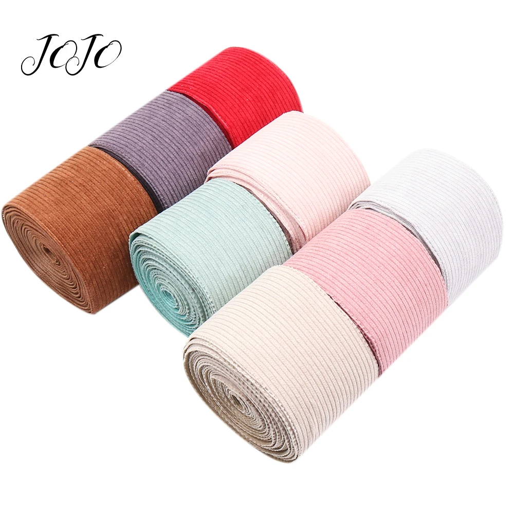 

JOJO BOWS 75mm 2y Corduroy Velvet Ribbon For Needlework Solid Soft Tape For DIY Craft Shoe Apparel Sewing Materials Home Textile