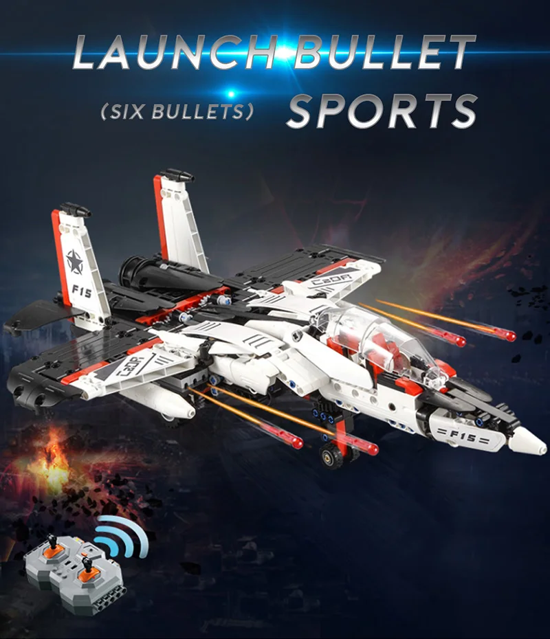 2 в 1 сменный блок набор Eagle Man& Fighter F15 с пулей Technic серии 2,4G RC DIY сборки Кирпичи игрушки для детей DIY модель