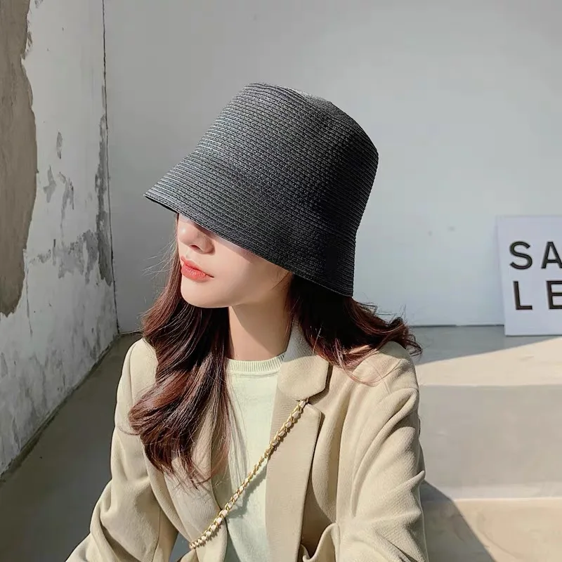 Women Summer Foldable Straw Sun Hat Panama Boater Floppy Bucket Hat Female Outing Visor Holiday Cool Beach Weave Bob Caps beach hat,women sun hat