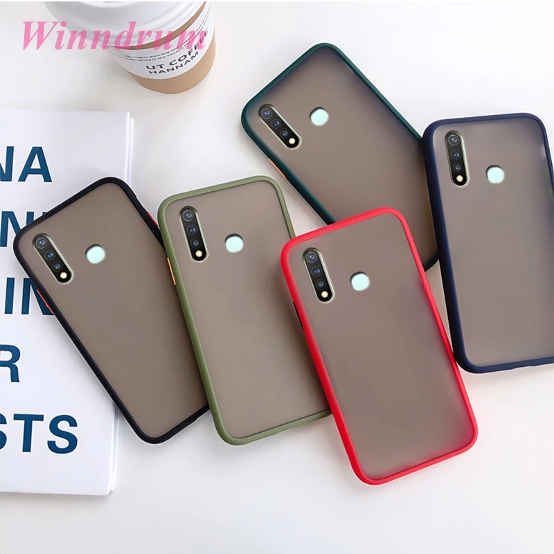 

shockproof case for huawei honor 8A 20 Pro Y6 2019 Nova 5T Y7 2019 hard PC matte back cover TPU silicone edge fashion two colors