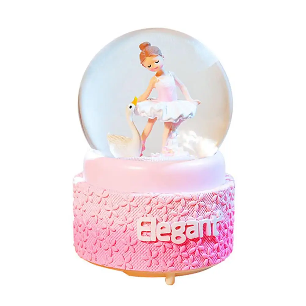 Инновационные INS Girl Dream балет сердце розовый снег фонарики музыкальная шкатулка в