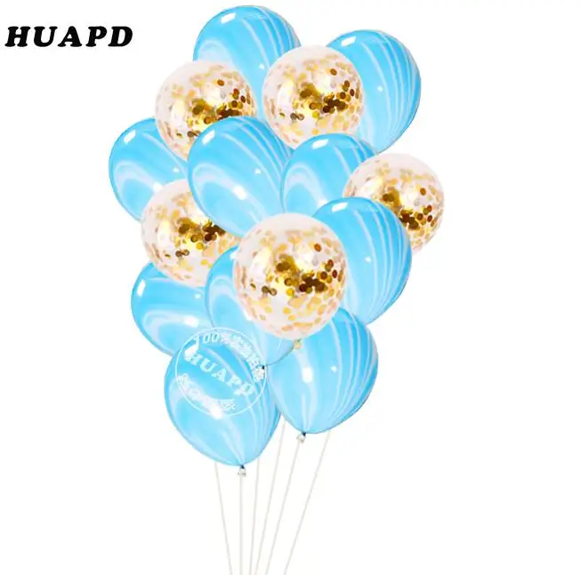 15 шт. 12 дюймов конфетти воздушные шары Агат воздушный шар мраморной расцветки золотые латексные воздушные шары на день рождения вечерние украшения - Цвет: as picture 1set