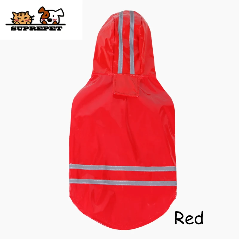 Red SUPREPET 1 предмет, 5 цветов в ассортименте плащ для собак S~ XL с капюшоном дождевик для животных куртка для домашних животных полиуретановый зеркальный Щенок Одежда для собак поставки - Цвет: Red