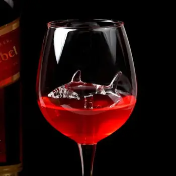 

1pc Shark Shape Red Wine Glass Wine Goblet Crystal Bottle For Home Party Flutes Glass Drinkware 21*7.5cm