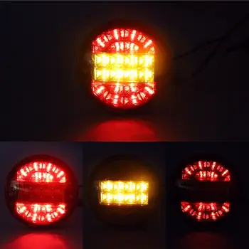 

1X 5.5" Round Red Yellow LED Stop Turn Signal Tail Brake Lights Truck Trailer RV New And High Quality
