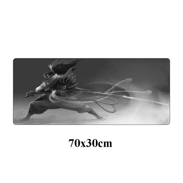Цвет: желтый Большой игровой коврик для мыши Yasuo 70x30 см, геймер для League of Legends, коврик для ноутбука с клавиатурой, коврик для компьютера, коврик мыши с фиксируемым краем - Цвет: Цвет: желтый