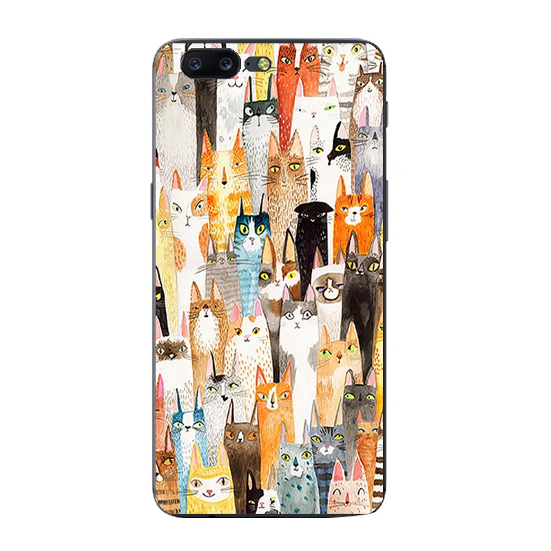 9176 19 Для OnePlus 3/5 чехол для телефона для One Plus 2 прозрачный чехол для OnePlus 3T ультра тонкая задняя крышка силиконовый узор играющие кошки домашние животные - Цвет: 9176 19