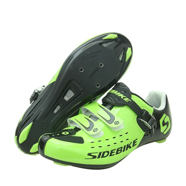 green road shoes Sidebike профессиональная качественная велосипедная обувь, нескользящая обувь, обувь для спорта на открытом воздухе, обувь для велосипеда, удобная обувь с замком для шоссейного велосипеда - Цвет: green road shoes