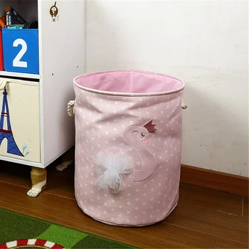 

35x40cm Canvas Laundry Basket for Dirty Clothes Kids Toy Storage Baskets Bag Organizer Home Storage Washing Organization