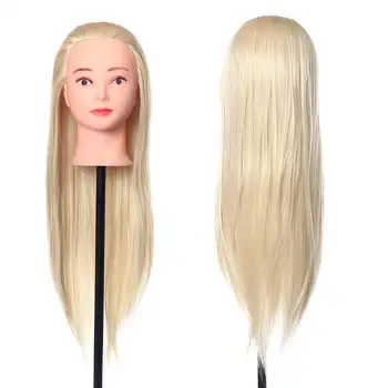

29" Manikin White Hair Dolls Head With 100%High temperature Fiber Long Hair Hairdressing Cosmetology Salon Mannequin Training
