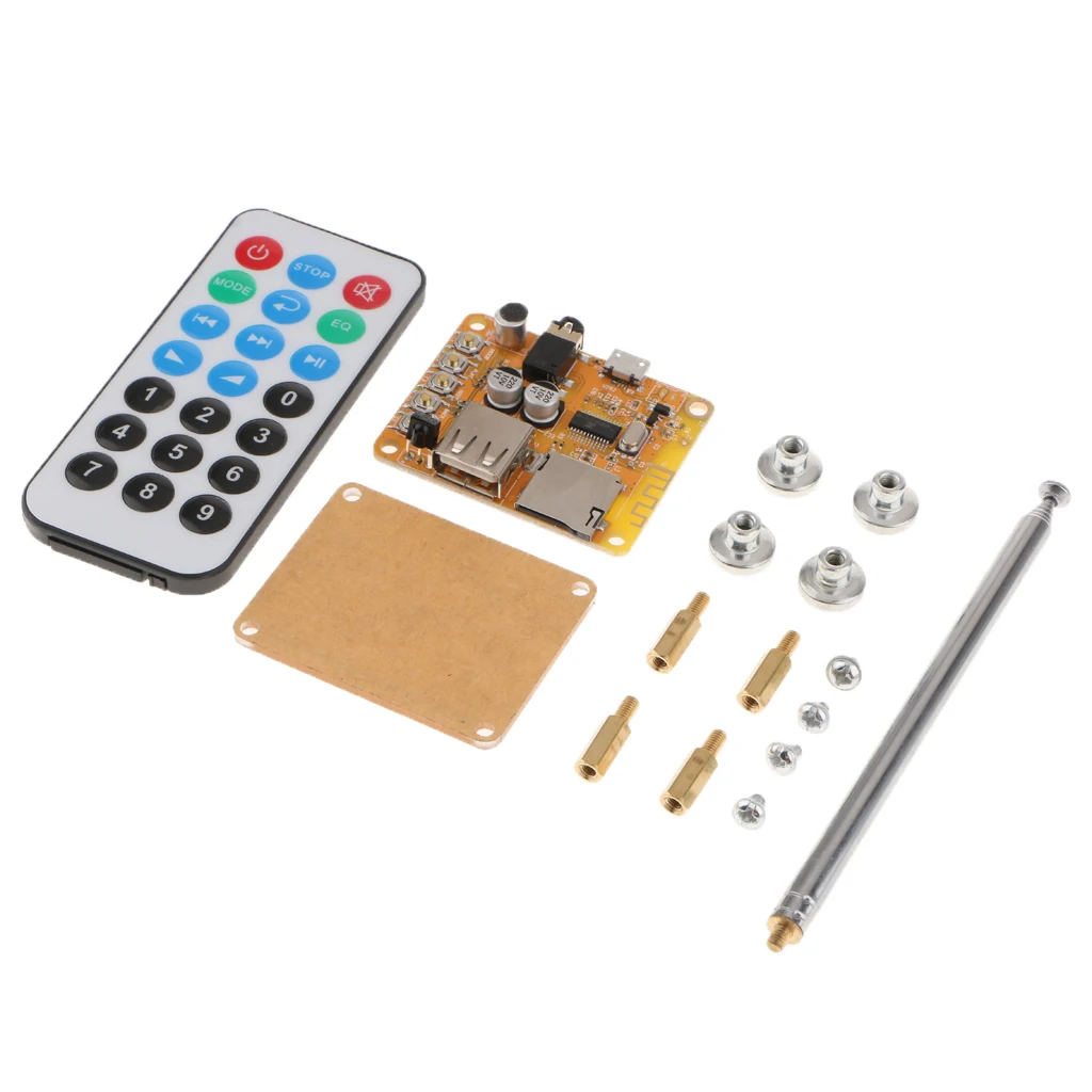 MP3 декодирующая плата с пультом дистанционного управления и кабелем DIY Bluetooth модуль Aux аудиоплеер