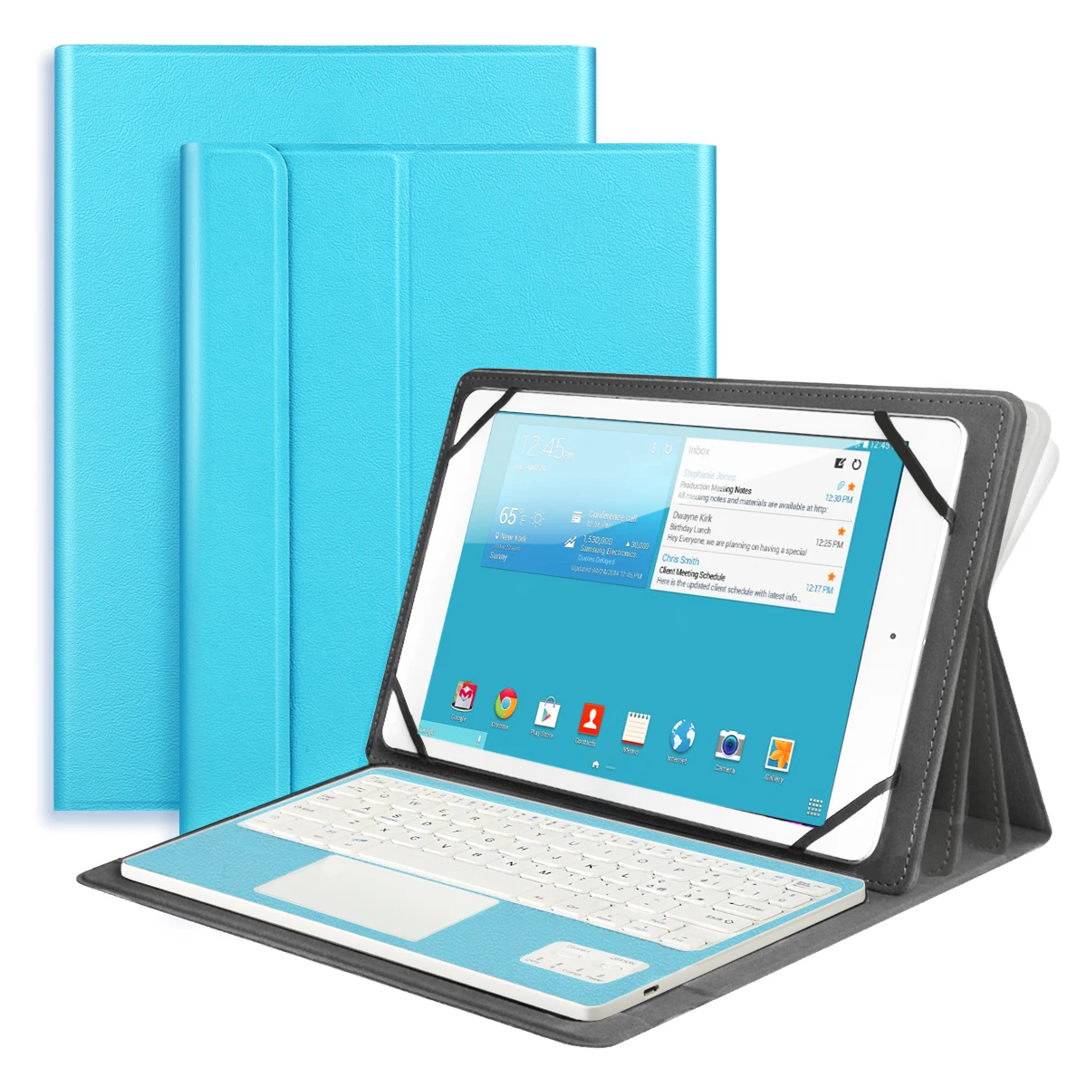 Умный чехол-клавиатура Bluetooth для планшета samsung Galaxy Tab A Tab S 9,7 10,5 для Galaxy Note 10,1 с клавиатурой AZERTY qwero - Цвет: case with keyboard