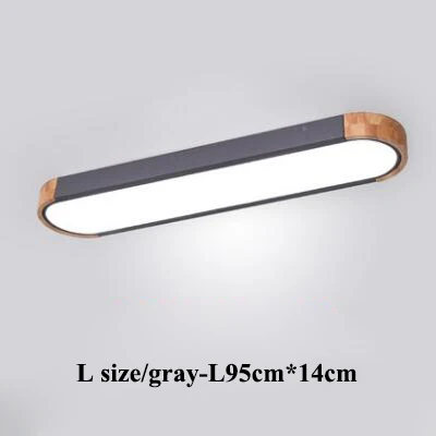 L size gray Lustra lampa скандинавские деревянные Rectange Dimmable потолочные светильники для гостиной Многоцветный Сплав светодиодный потолочный светильник для спальни - Цвет корпуса: L size gray