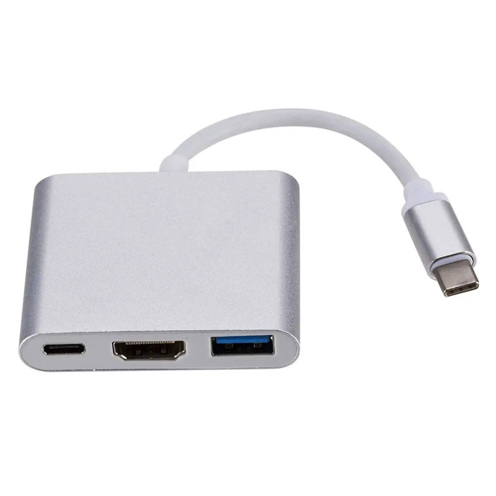 3 в 1 USB-C к HDMI кабель конвертер для Apple Macbook USB 3,1 Thunderbolt 3 type C переключатель к HDMI 4K концентратор адаптер кабель 1080P