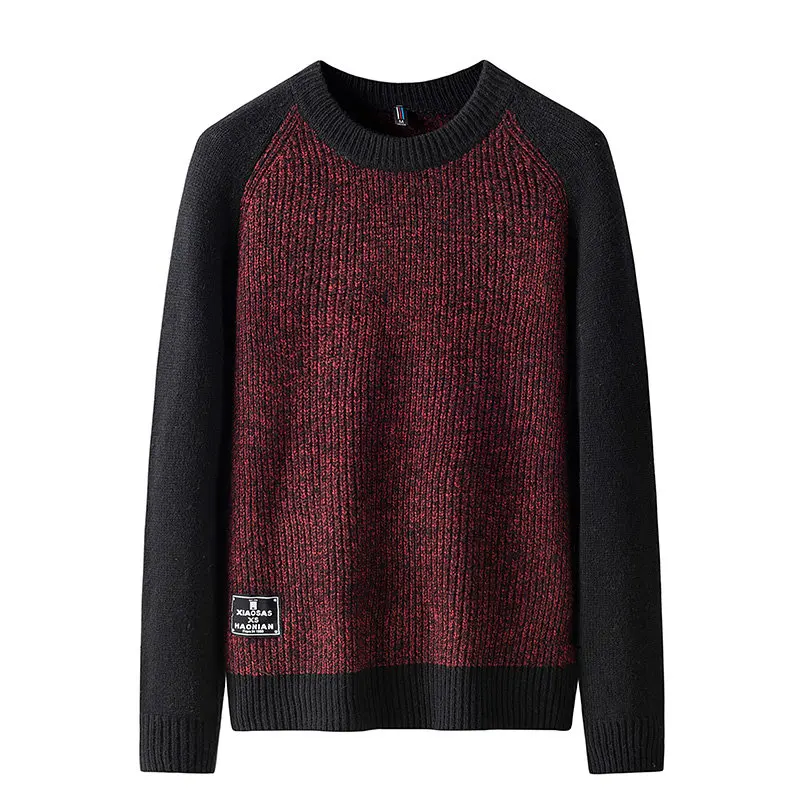 Одиночный дорожный свитер мужской Мужская зимняя одежда вязаный пуловер Джемпер шерстяной кашемировый свитер мужской высокого качества для мужчин бренд - Цвет: Red Sweater